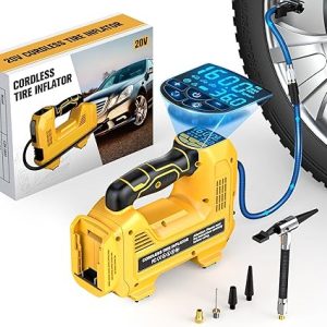 LIVOWALNY Cordless Tire Inflator Air Compressor for Dewalt 20V Max Battery