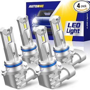 AUTOONE 9005 9006 Bulbs Combo, 6000K White Super Bright