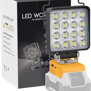 LIVOWALNY Cordless 20V Max LED Work Light for Dewalt 20v Battery